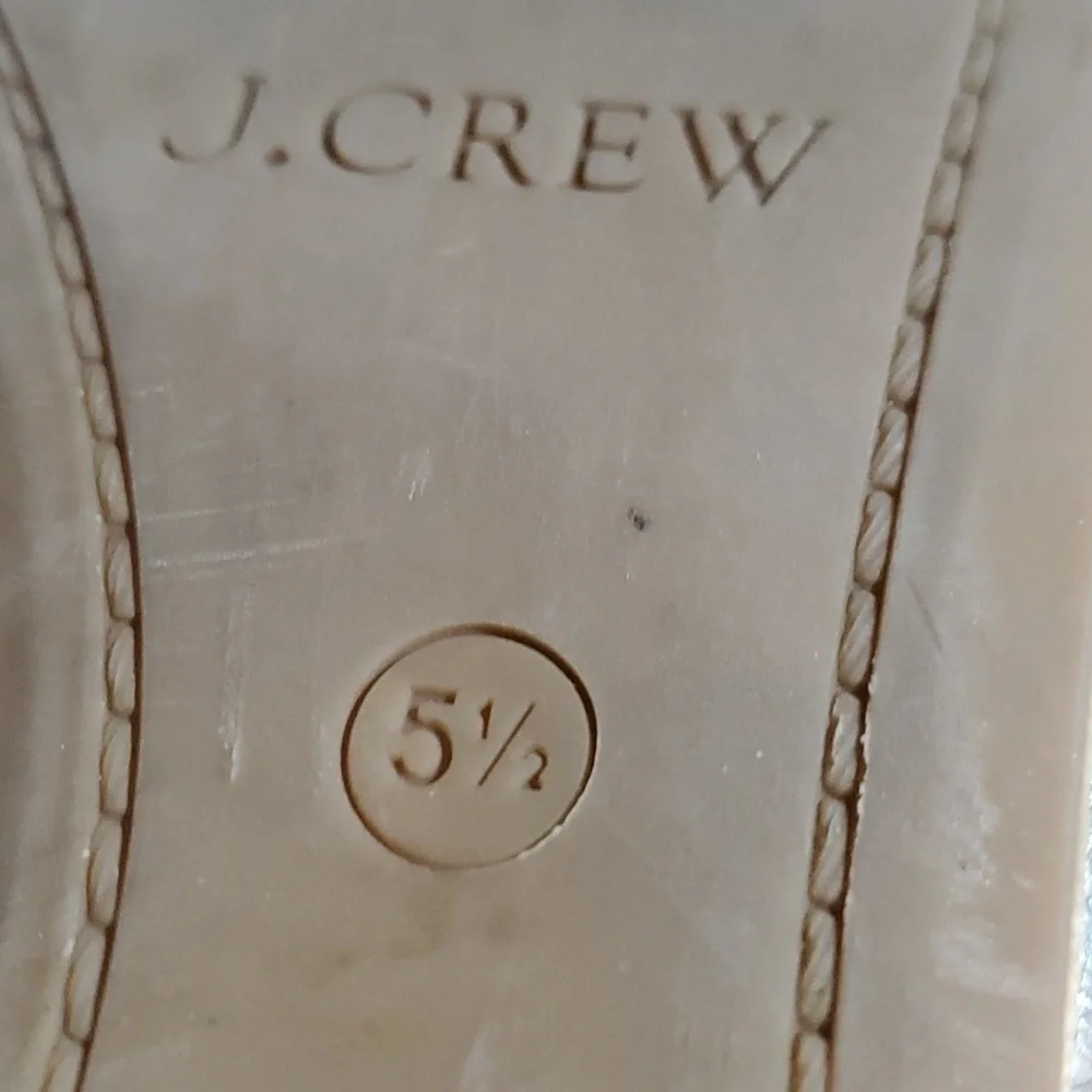 J CREW FLATS CECE BALLET METALLIC PLATINUM SILVER SHIMMER SHOES